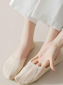 6 Pairs Women's Fashion Lightweight Ice Silk Non-Slip Invisible Low Vamp Socks, Skin-Friendly, Breathable, Odor-Resistant, Comfortable, With Moisture-Wicking Effect, Stylish And Luxurious, Suitable For Travel, Parties, Holidays, Christmas, Valentine's Day, Gifts For Wife, Mothers, Daughters, Daily Wear - Multicolor - View 6