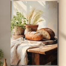 Framed  Modern Vintage Breakfast Canvas Art Print,  Wall Decor For Living Room & Bedroom, Room Decor Birthday Party Decor, Mother's Day New Year Easter Gift,  Home Living Room Office Wall Decor, Perfect Gift And Wall Decoration - Framed - View 1