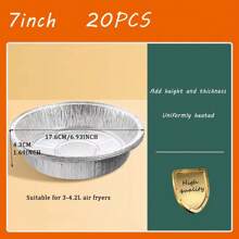 10/20 pièces Doublures rondes en feuille d'aluminium pour friteuse à air