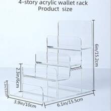 6 件可调节钱包展示架，透明亚克力手提包支架，珠宝展示收纳袋，适用于派对、婚礼、家居装饰 - 無色 - 查看 8