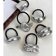 Set da 7 pezzi/6 pezzi/5 pezzi/1 pezzo di fermagli per capelli in metallo minimalisti, elastici per coda di cavallo, elastici per capelli, scrunchies, corda per capelli elastica, accessori per capelli, regali