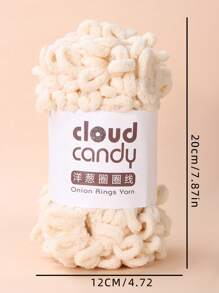 1 Roll 100g Beige Pom Pom Trim, Suitable For Scarf Making - Beige - View 2