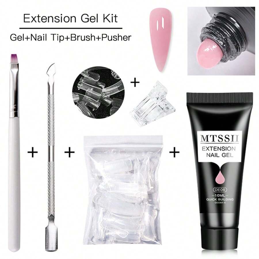 5PCS Poly Nail Extension Gel Set Soak Off UV LED 10ml Acrylic Crystal White Clear Nude Pink Gel Nail Polish UV Construction Gel