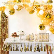 Zestaw 24 złotych otwieraczy do butelek 15 na prezent na 15. urodziny, przyjęcia urodzinowe, rocznice, pamiątki ślubne i upominki dla gości, prezenty walentynkowe, artykuły kuchenne i barowe, upominki na przyjęcia - Złoto - Zobacz 6