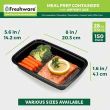 Meal Prep Containers [150 Pack] 1 Compartment Food Storage Containers With Lids, Bento Box, , Stackable, Microwave/Dishwasher/Freezer Safe (28 Oz) - 1-cOMP-28OZ_ - View 5