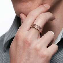 1 Pc Copper Magnetic Ring, Tree Of Life Design Magnetic Copper Ring, Suitable For Men, Adjustable Copper Ring.