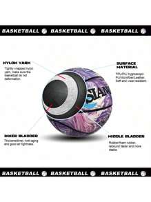 SIANGON New Arrival High-End Bohemian Style Vibrant Purple PU Basketball, Anti-Slip & Wear-Resistant, Breathable For Indoor/Outdoor Sports, Suitable For Students And Adults - Colorful Light Purple - View 3