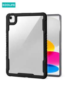 1pc Koolife Transparent Ultra-Thin Protective Case With Stand, Built-In Pen Slot, Full-Body Shockproof, TPU+PC, Compatible With IPad/IPad Pro/Mini/Air/2/5/6