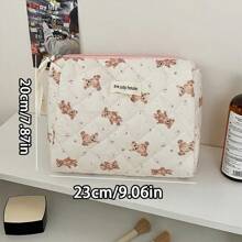 1 件/2 件/3 件可爱粉色小熊化妆收纳包套装，旅行便携式化妆收纳包，女士大号化妆包，手持护肤品收纳包，便携式化妆收纳包，可容纳口红、化妆品和护肤品，适合假日旅行、演出派对、日常使用、假日海滩、浴室收纳、卧室收纳，大容量 - 彩色 - 查看 9