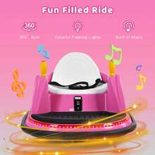 Lifezeal 12V Vehicle 360° Spin Race Toy Kids Ride On Bumper Car With Remote Control Purple/Pink/Red/Blue - Hồng - Xem 7