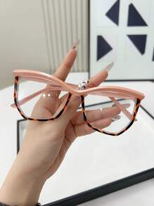 1 Stück Damen Mode Kunststoff Nicht-Rezept Brille, geeignet für Alltagstragen, Büro und Lesen