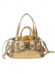 1pc Girls New Mini Fashion Simple Crocodile Pattern Pu Material Crossbody Bag With Adjustable Shoulder Strap, Fashionable And Versatile, Casual Commuting, Shopping, Party And Holiday Gifts