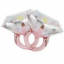 2pcs Rhinestone Ring Aluminum Balloon, Wedding Bridal Shower Marriage Engagement Party Supplies, Wedding Decoration Birthday Decorations Party Decorations Bachelorette Decor Graduation Decorations