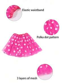 1pc Colorful Fluffy Ballet Cake Skirt, Bright Colors, Polka Dot Print, Multi-Layer Gauze Skirt, Suitable For Playing Fairy Princesses, Holiday Parties, Masquerade Parties, Halloween Carnivals, Easter Role-Playing