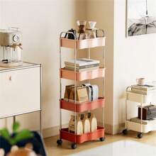 Chariot de rangement ménager multi-couches, support de stockage au sol pour cuisine, chambre à coucher, salle de bain, avec roulettes