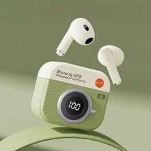Tai nghe không dây Q86 Retro Camera Leather thiết kế đẹp, tai nghe nhét tai bán trong tai có màn hình kỹ thuật số và độ trễ thấp khi chơi game - Nhiều màu - Xem 8