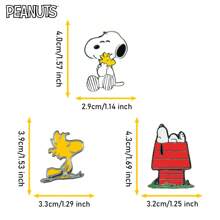 Peanuts 1/3 PCS  Officially Licensed Metal Brooch Enamel Pin Cute Cartoon Couples Gifts Puppy Personalized Collectibles Officially Licensed Character Model Jewelry Decorative Backpack Bookbag Costume Cloth Bag Pencil Case Cute And Fashionable Badge Suitable For Men And Women Daily Wear Valentine's Day Gifts - 彩色 - 查看 2