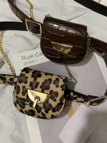 Fashionable Women's Waist Bag, Two Ways Of Wearing, Exquisite Leather Waist Bag With Chain And Belt, Exquisite And Versatile, Suitable For Going Out, Traveling, Daily Use, Placing Cosmetics, Mirrors, Tissues, And Also Suitable For Giving To Family, Friends, Birthday Gifts, Holiday Gifts, It Is The Best Mother's Day Gift, Teacher's Day Gift