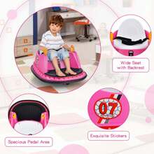 Lifezeal 12V Vehicle 360° Spin Race Toy Kids Ride On Bumper Car With Remote Control Purple/Pink/Red/Blue - Hồng - Xem 6