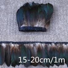 1 metro de plumas de ganso de 15-20 cm (6-8 pulgadas) para coser en adornos, flecos, ropa, manualidades, decoración de tocados, suministros de boda, accesorios de artesanía