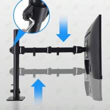 Dual Screen Clamp Desk Mount For Computer Monitor, Ergonomic Display Stand PM100 - Black - View 4