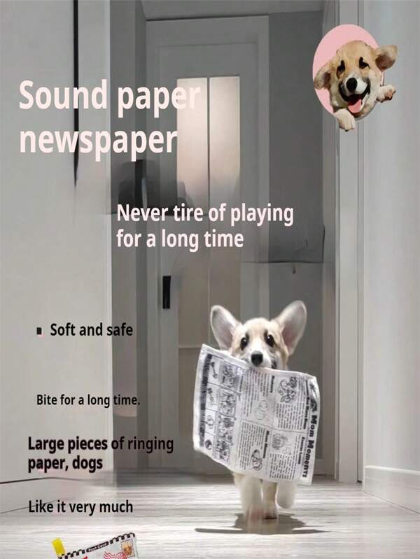 2PCS Bored Interactive Dog Toys, Newspaper Voice Toys, Pet Interaction, Relieve Boredom, Easy To Clean, Suitable For Dogs Of All Sizes, Indoor And Outdoor, Park Play, Pet Toys