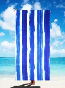Microfiber Colorful Striped Print Quick Drying Beach Mat/Yoga Mat, Sunscreen Shawl, Suitable For Travel, Camping, Swimming, Picnic, Home Daily Use, Bath Towel, Beach Towel 70*140cm 1pc Or Extra Large 90*180cm Bath/Beach Towel 1pc Summer Travel,Vacation Holiday Bathroom Decor Beach Essentials
