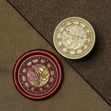 Vintage Clock Embossed Wax Seal Stamp - Perfect For Love Letters, Invitations, Holiday Cards, Journals, Scrapbooks, And DIY Crafts - Gold - View 7