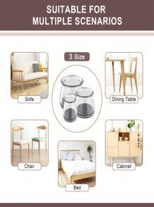12/24PCS Silicone Chair Leg Floor Protectors, Round Furniture Pads For Hardwood Floors, Furniture Sliders For Chair Legs,Thick Felt Chair Leg Caps Cover,Floors From Scratching And Reduce Noise(Clear)
