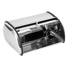 YUNRUX Bread Box Stainless Steel, Kitchen Bread Box With Roll-Up Lid And Ventilation Holes - Silver - View 4