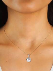 LOVESSOM S925 Sterling Silver Moissanite Pendant Necklace, Bubble Style, Elegant Luxury Women's Diamond Necklace, Jewelry Gift, Suitable For Weddings, Banquets, Christmas, Halloween, Anniversaries, Anniversary Gifts