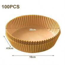 50/100 pièces Papier jetable pour friteuse à air, papier de cuisson en silicone, ronds absorbants hautes températures, accessoires de cuisson