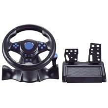 Volante de carreras con controlador de vibración y pedal para N-intendo Switch, PS4, X-box One y simulador de juegos de PC. - Negro - Ver 1