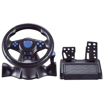 Volante de carreras con controlador de vibración y pedal para N-intendo Switch, PS4, X-box One y simulador de juegos de PC.