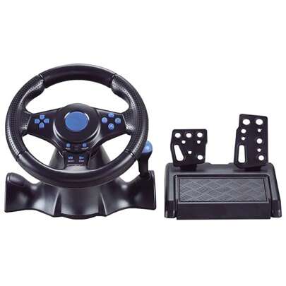 Volante de carreras con controlador de vibración y pedal para N-intendo Switch, PS4, X-box One y simulador de juegos de PC.