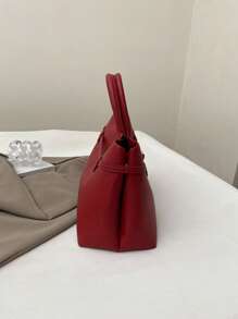 1pc Women's Tote Bag, Solid Color With High-Quality PU Leather Material
