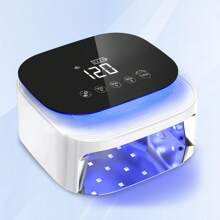 Lámpara UV profesional para uñas de gel, lámpara LED recargable de 60 W para uñas para esmalte de gel con 4 temporizadores y sensor, lámpara de curado con pantalla LCD y sensor automático inteligente, secador de uñas con 30 cuentas LED para salón, regalo para el hogar para esposa, mamá y niña, color blanco