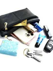 1pc Women's Fashion Crossbody Bag, Dual Zipper Handbag, Square Coin & Phone Wrist Wallet, Small Zipper Crossbody Bag, Dual-Layer Handbag, Elegant Crossbody Bag, Simple Zipper Square Bag, Fashion Clutch Purse, Middle-Aged Dual Use Shoulder Bag, Women Wallet, Women Clutch, Mother's Day Gift For Mom