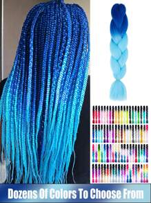 1 Piece Jumbo Braid Synthetic Hair 24 Inch Hair Braiding Extensions Braids Box Braid Hair Synthetic Hair To Braid(Over Forty Colors), Ombre Long Synthetic Hair Braid, African Braided Natural Hair Extension, Women's High-Temperature Synthetic Fiber Twisted Crochet Braid, Synthetic Hair Extension 100g - Multicolor - View 22
