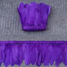 1 metro de plumas de ganso de 15-20 cm (6-8 pulgadas) para coser en adornos, flecos, ropa, manualidades, decoración de tocados, suministros de boda, accesorios de artesanía