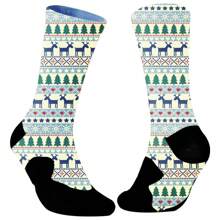 1 Pair 2025 Comfort Non-Slip Sweat-Absorbent Road Sports Cycling Socks, Funny Skull Print Crew Socks, Creative Gift Socks, Sports Basketball Socks - Multicolor - View 3