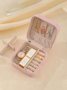 1 multifunctionele sieradendoos, afneembare sieradenopbergdoos, ritsvak in ins-stijl, sieradenstandaard voor ringen, oorbellen, kettingen en lippenstiften, zomerreizen, vakantiebadkamerdecoratie, make-up organizer, badkameraccessoires, terug naar school