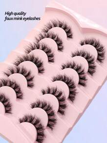 Asiteo 7 pares de pestañas postizas esponjosas, ligeras, suaves y de aspecto natural, aptas para maquillaje diario y extensiones de pestañas - Negro - Ver 2