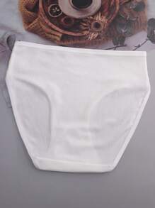 4 piezas Bragas deportivas altas y cómodas de cintura alta, blancas y transpirables para mujeres - Blanco - Ver 8