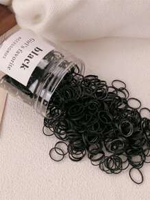 500pcs/Bottle Mini Colorful Elastic Hair Ties For Girls, Disposable, 0.6inch/1.5cm Small Size Suitable For Fine Hair Or Braiding Ponytail Holders Hair Elastics Hair Rubber Bands Scrunchies Hair Rope, Hair Bobbles