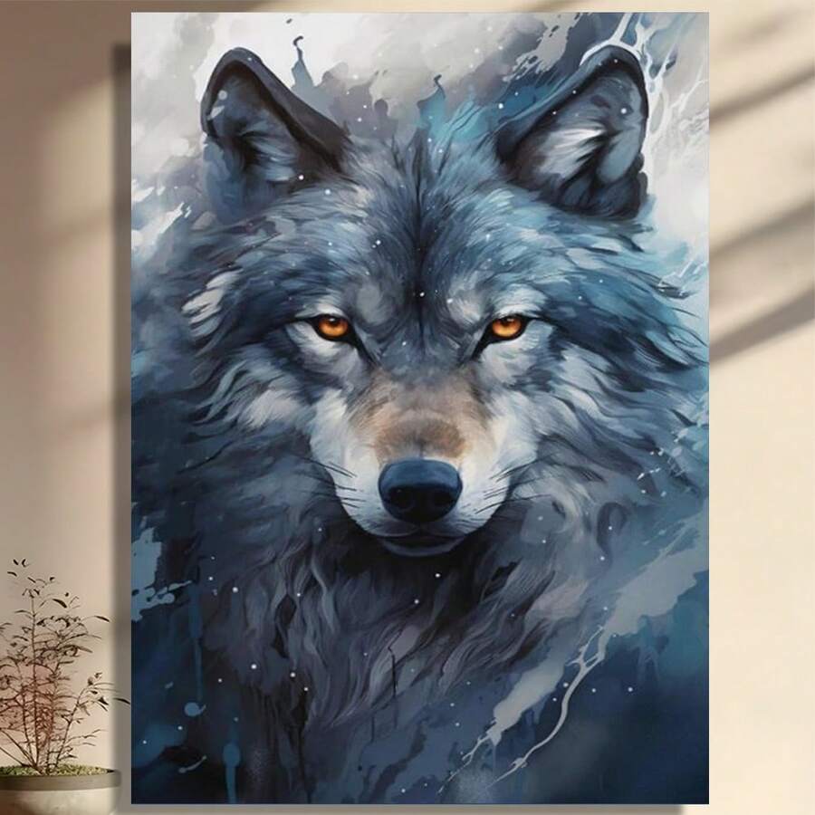 Framed  Wolf Cool Animals Eyes Aesthetic Poster Canvas Wall Art Aesthetic Posters & Prints Wall Decor For Bedroom Living Room Paintings Pictures Wall Decor  Birthday Party Decor, Mother's Day New Year Easter Gift,  Home Living Room Office Wall Decor, Perfect Gift And Wall Decoration - Framed - View 1