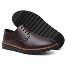 Kit Sapato Social Masculino Esporte Chique Derby Preto Sola Alta Tratorada Cadarço Calce Perfeito Numeração Especial 37 Ao 46 + Cinto E Cartira Masculino + Palmilha Brinde