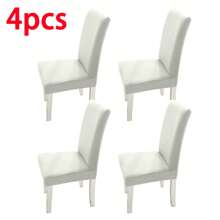 1/2/4/6 piezas Fundas de silla de microfibra de color liso
