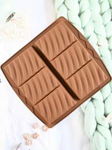2 Pieces Large 6-Cavity Striped Chocolate Silicone Mold, DIY Filling Baking Tools - Chocolate Brown - View 5