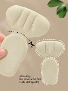 1 对弹性足跟垫，男女通用大号足跟垫，提高鞋子的贴合度和舒适度，防止足跟滑落和起水泡，返校用品，女鞋靴子配件 - 米色 - 查看 2